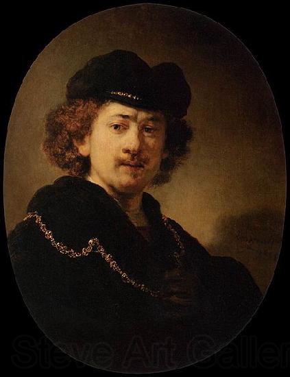 Rembrandt Peale Wearing a Toque and a Gold Chain France oil painting art